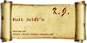 Kult Jolán névjegykártya